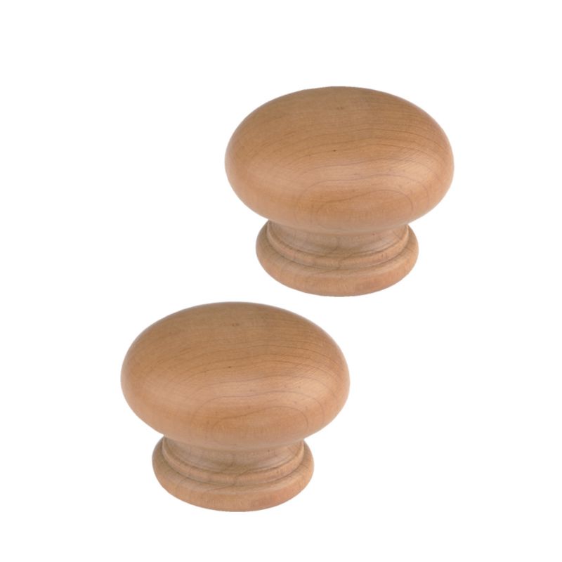 Classic Wooden Knob Handle Pine Effect Pack of 2