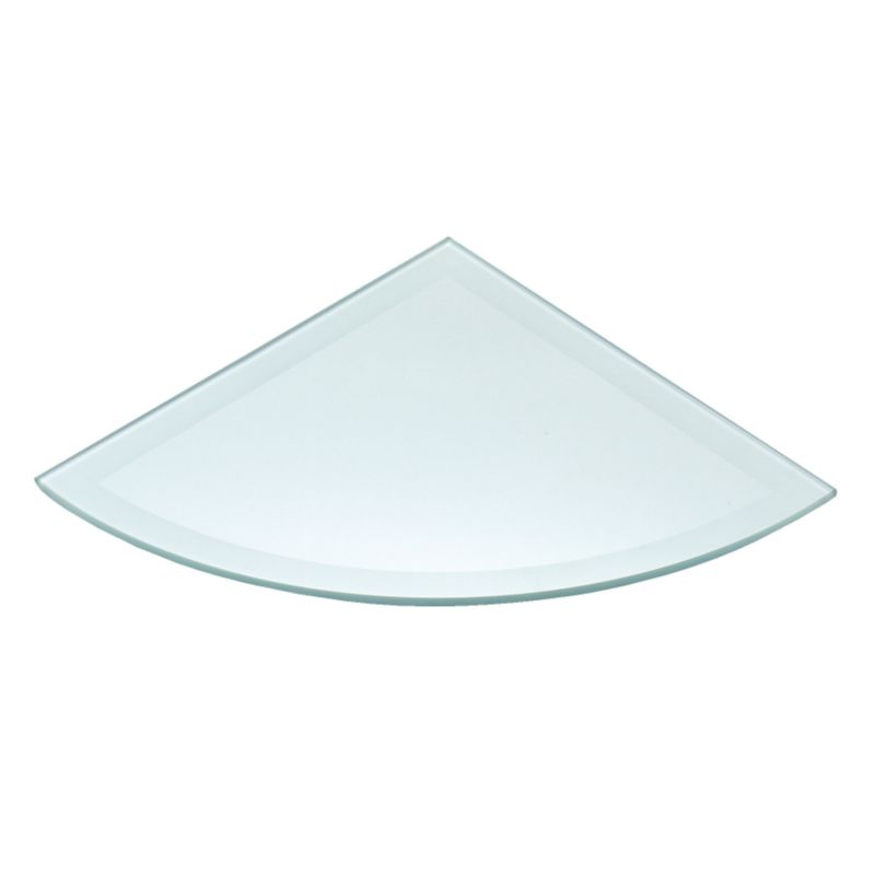 IT Kitchens Glass Quadrant Wall Shelf Clear (L)285mm x (W)285mm x (T)6mm