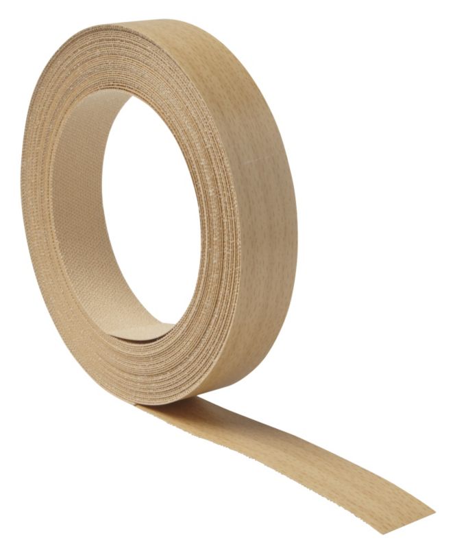 BandQ Iron On Edging Tape Beech Style (L)10m x (W)21mm
