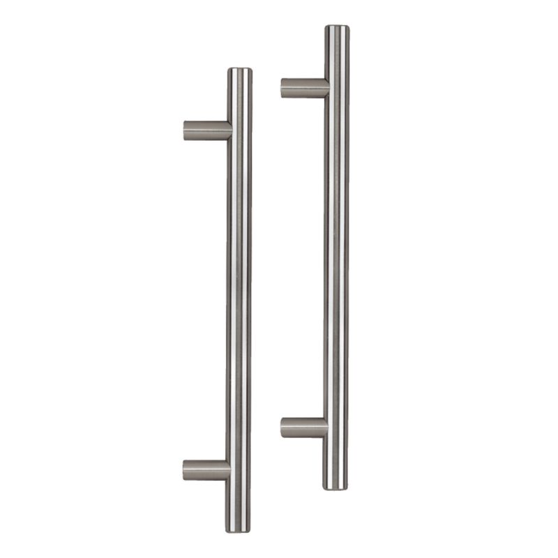 Unbranded Modern Rod Handles Brushed Nickel Finish 220mm Pack of 2