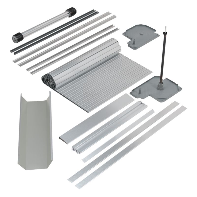 it Solutions Modern Sliding Tambour Door Kit Brushed Nickel Effect (H)16 x (W)500 x (L)720mm