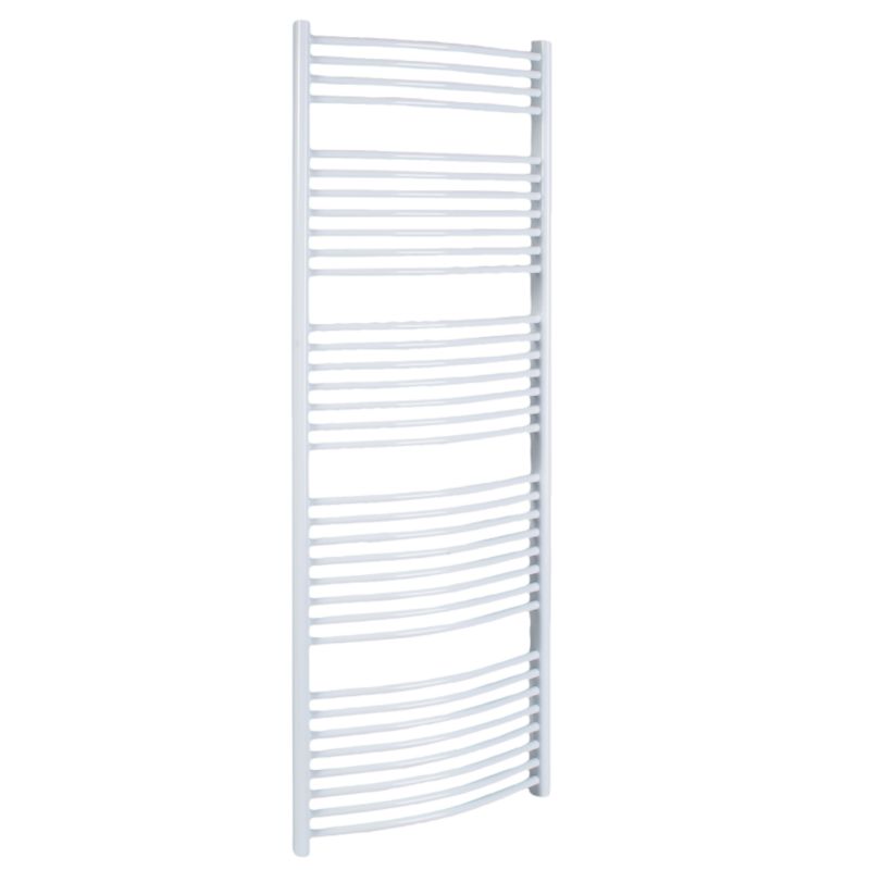 BandQ Curved Decorative Towel Warmer 2398 BTU White (H)1674 x (W)600mm