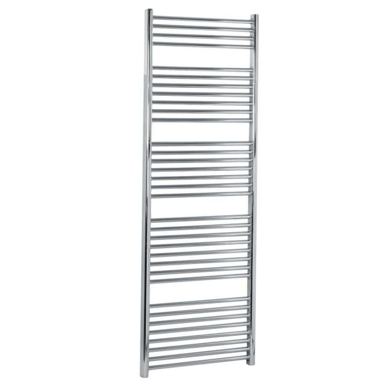 BandQ Ladder Decorative Towel Warmer 2230 BTU Chrome Coloured (H)1674 x (W)600mm