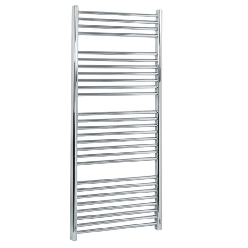 BandQ Ladder Towel Radiator 1767 BTU Chrome Coloured (H)1324 x (W)600mm