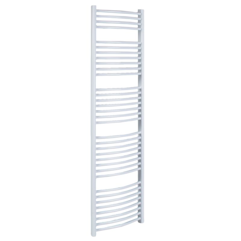 BandQ Curved Decorative Towel Warmer 1898BTU White (H)1674 x (W)450mm