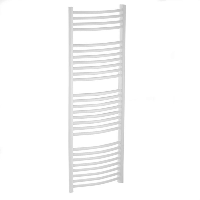 BandQ Curved Towel Radiator 1500 BTU White (H)1324 x (W)450mm