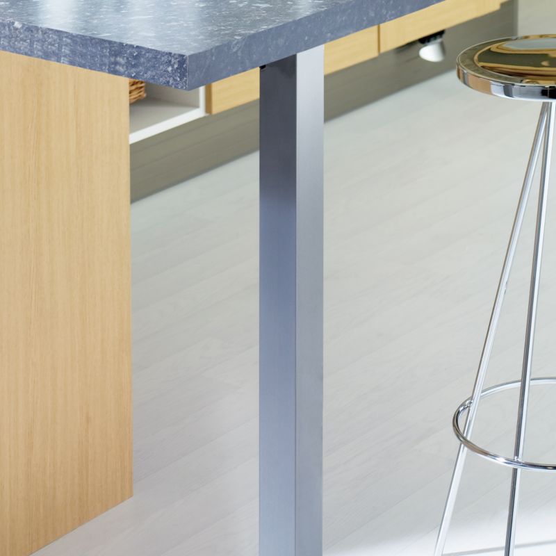 Worktop Leg Satin Steel Effect