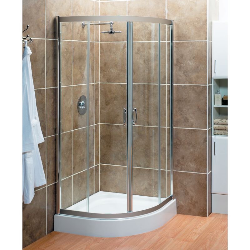 Zone Quadrant Shower Enclosure White (L)800 x (W)800mm