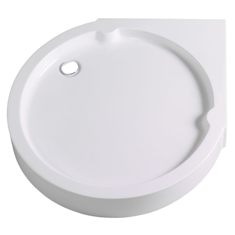 Zone Circular Bespoke Shower Tray White (L)950 x (W)950mm