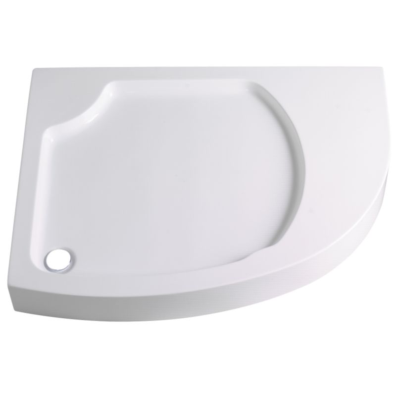 Zone Offset Quadrant Shower Tray Left Handed White (L)1200 x (W)900mm