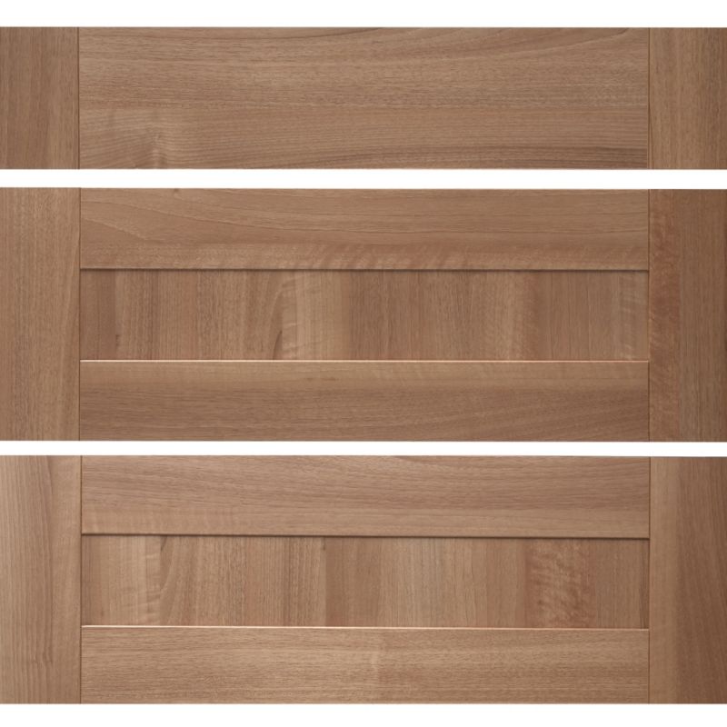 it Kitchens Walnut Style Shaker Pack T Door & Drawer Pack Of 3 800mm