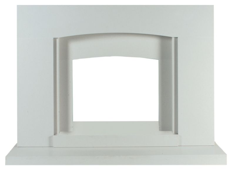 Overall dimensions: (H)905 x (W)1220 x (D)150mm, Deep fire opening suitable for fire baskets, Stepped detailing with a slight arch, Surround complete with mantel, back panel and hearth, Suitable for gas and electric fires - subject to technical specifications of the fire manufacturer, Not suitable for Gas Flueless or Solid Fuel Fires