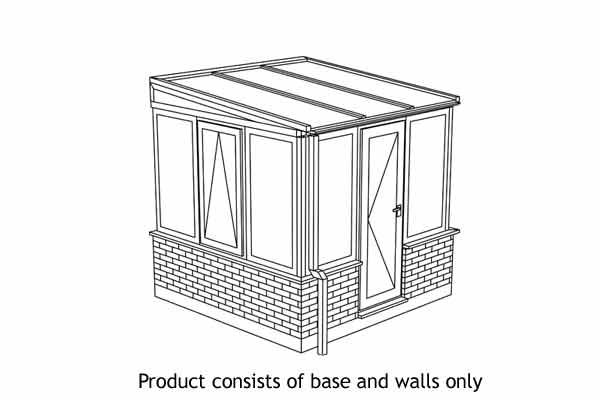 Durabase Lean - To Dwarf Wall Selfbuild Conservatory Base B-SB-L1-DW Brick Effect 2460mm x 2383