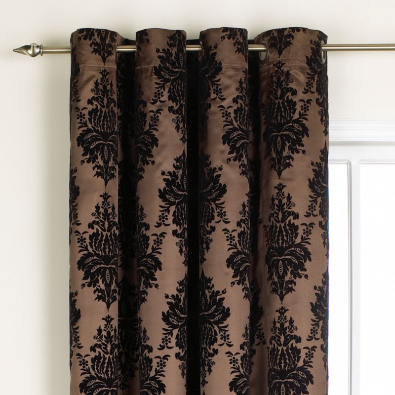 Colours by BandQ Ashanti Flock Printed Curtain With Eyelets (L)229cm x (W)137cm