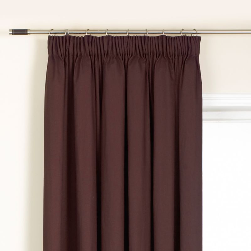 Colours by BandQ Mali Pleated Curtains Chocolate (W)168cm x (L)137cm