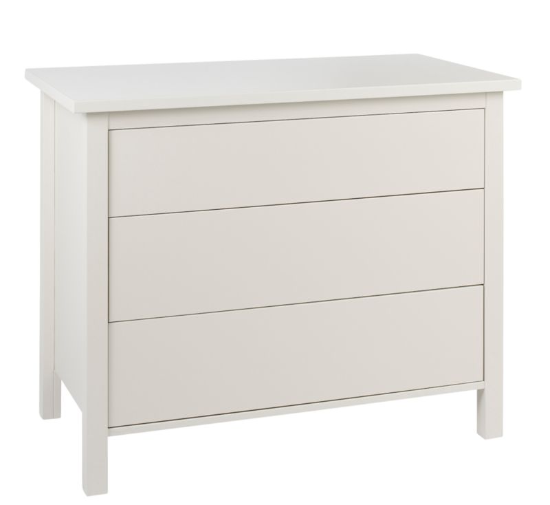 Traditional Style 3 Drawer Wide Chest White