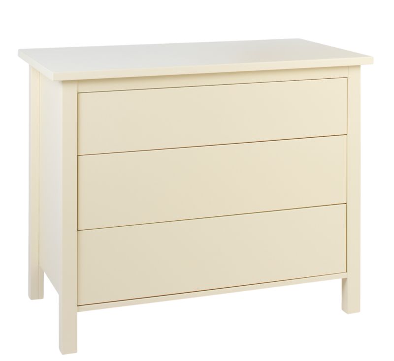 Traditional Style 3 Drawer Wide Chest Cream