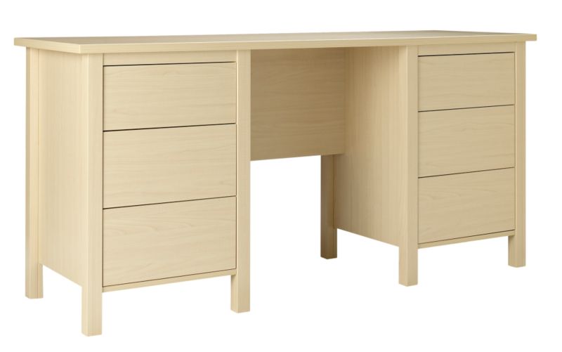 Traditional Style Double Pedestal Dressing Table Maple Effect