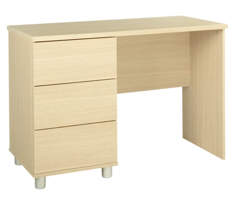 Contemporary Style Single Pedestal Dressing Table Maple Effect