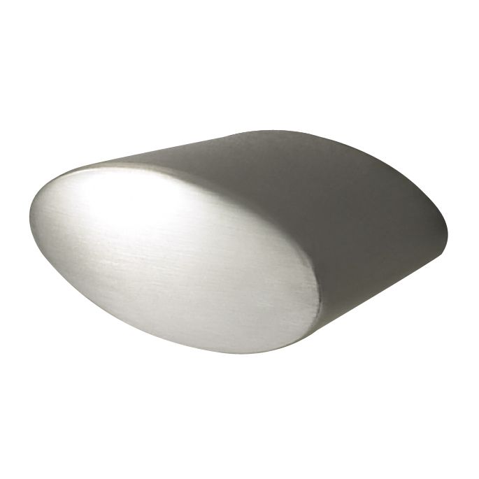Solid Oval Knob Brushed Nickel Style 35mm Pack of 2