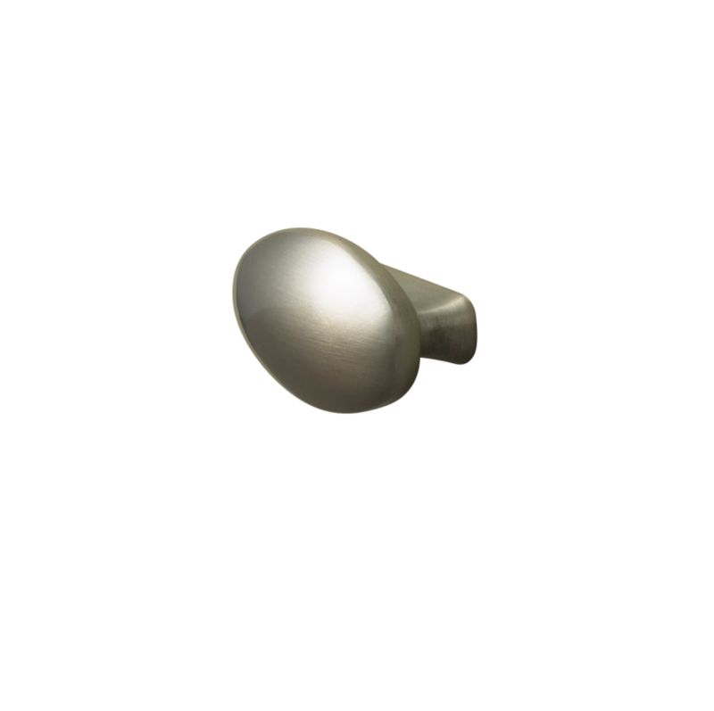 Solid Oval Knob Brushed Nickel Style 47mm Pack of 2