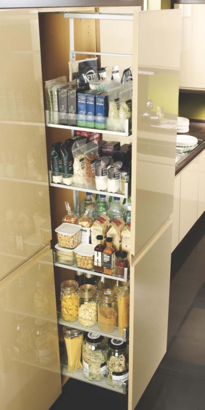 Select Kitchens 600mm Pullout Larder System Glass