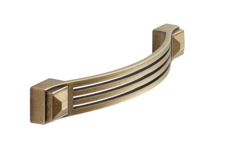 Grooved Bow Handle Antique Brass Effect Pack of 2