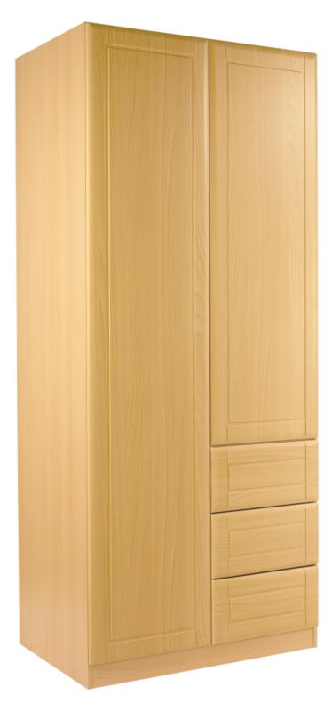 Unbranded Contemporary Double Combi Wardrobe Beech