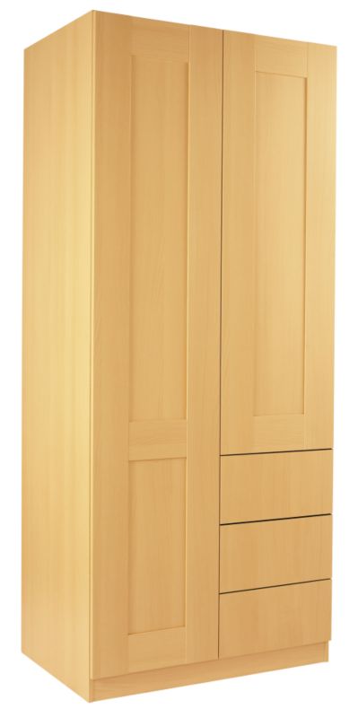 Unbranded Shaker Double Combi Wardrobe Beech