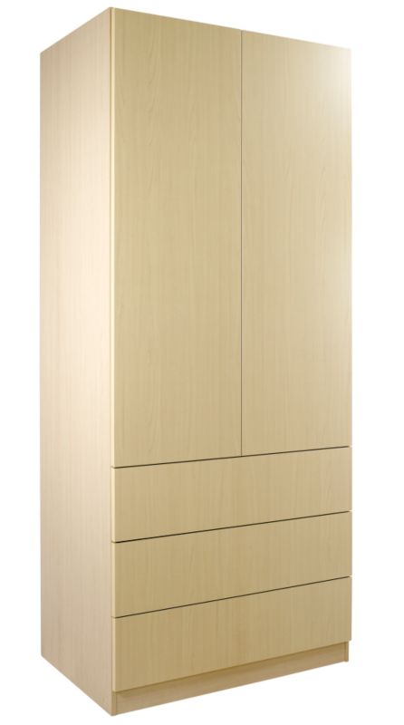 Contemporary 3 Drawer Wardrobe Contemporary Linen Press Maple
