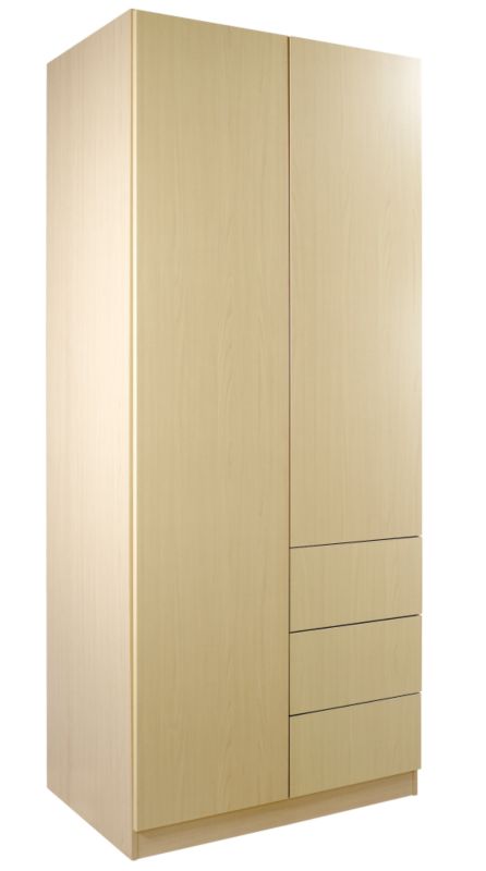 Unbranded Contemporary Double Combi Wardrobe Maple