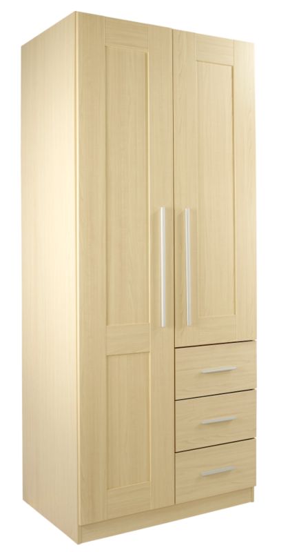 Unbranded Shaker Double Combi Wardrobe Maple
