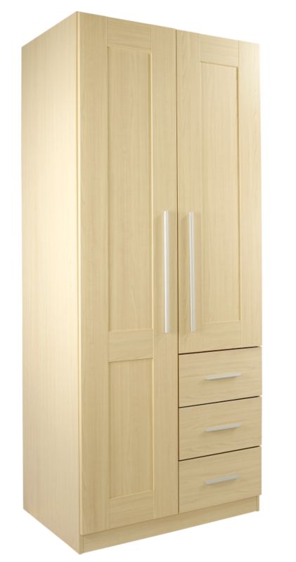 Unbranded Shaker Double Combi Wardrobe Maple