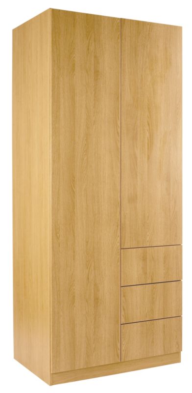 Unbranded Contemporary Double Combi Wardrobe Oak