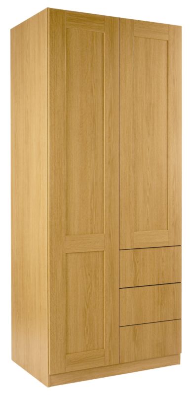 Unbranded Shaker Double Combi Wardrobe Oak