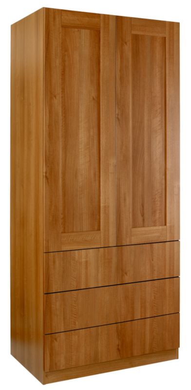 Unbranded Shaker 3 Drawer Wardrobe (Contemporary Linen Press) Walnut