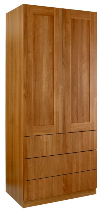 Unbranded Shaker 3 Drawer Wardrobe (Contemporary Linen Press) Walnut