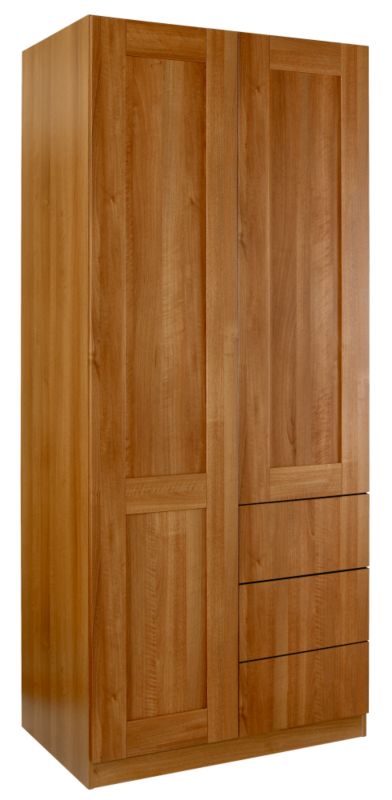 Unbranded Shaker Double Combi Wardrobe Walnut