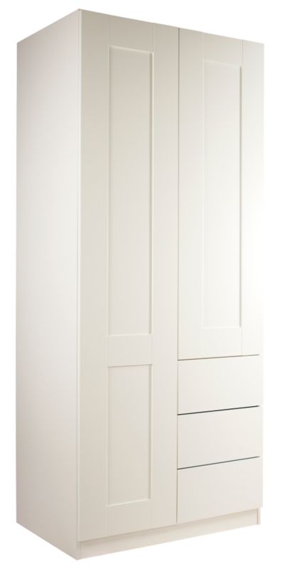 Unbranded Shaker Double Combi Wardrobe White