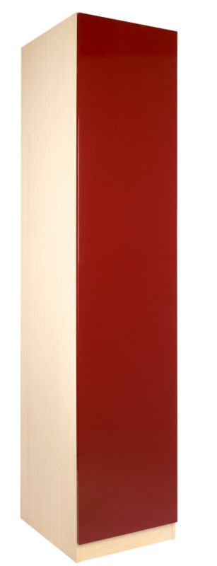 Designer Single Wardrobe Maple and Burgundy Gloss