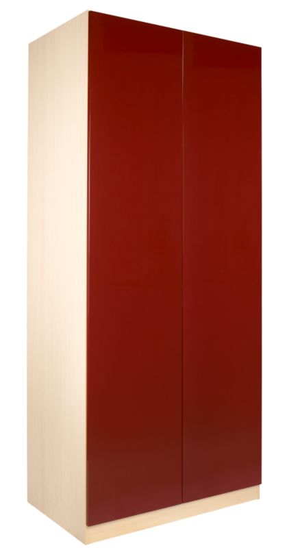 designer Double Wardrobe Maple and Burgundy Gloss