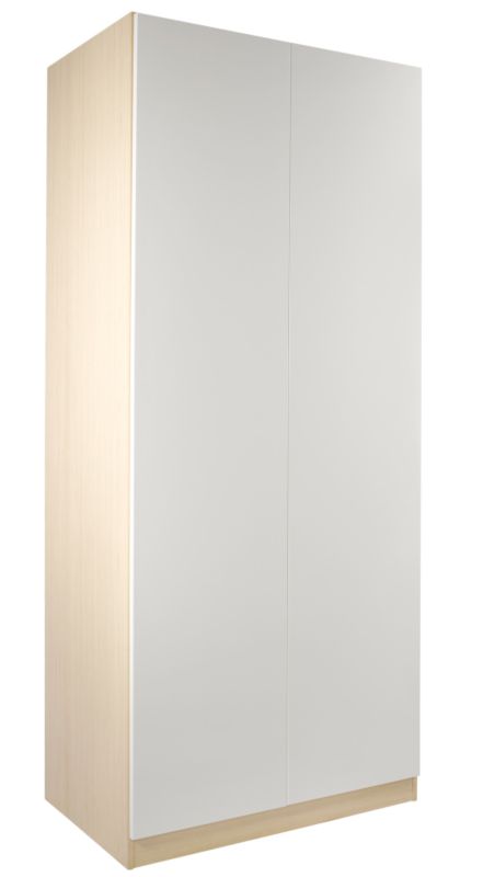 designer Double Wardrobe Maple and White Gloss