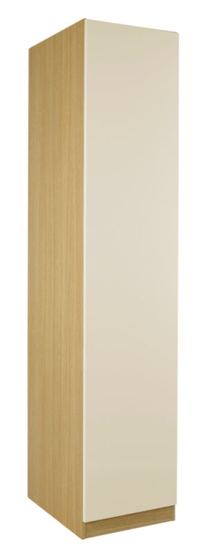 designer Single Wardrobe Ferrara Oak and Vanilla Gloss