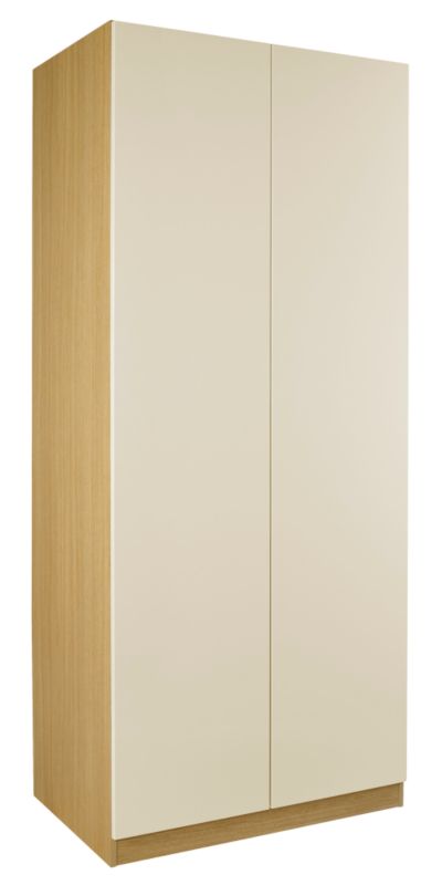 designer Double Wardrobe Ferrara Oak and Vanilla Gloss