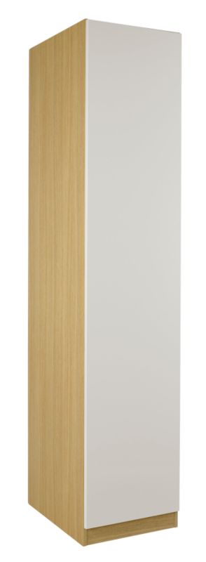 designer Single Wardrobe Ferrara Oak and White Gloss