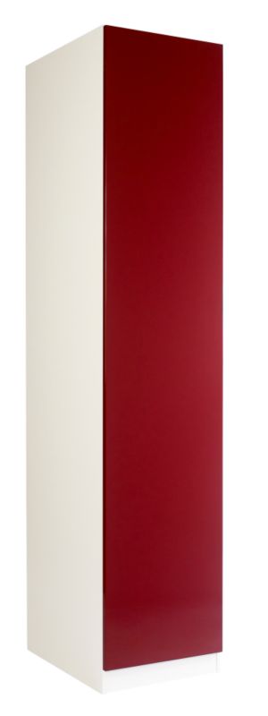 designer Single Wardrobe White and Burgundy Gloss