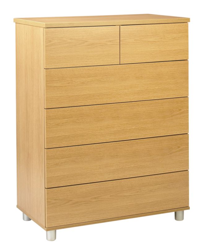 Unbranded Contemporary 2 Over 4 Drawer Chest Beech