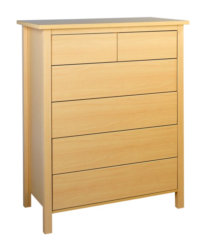 2 Over 4 Drawer Chest Beech