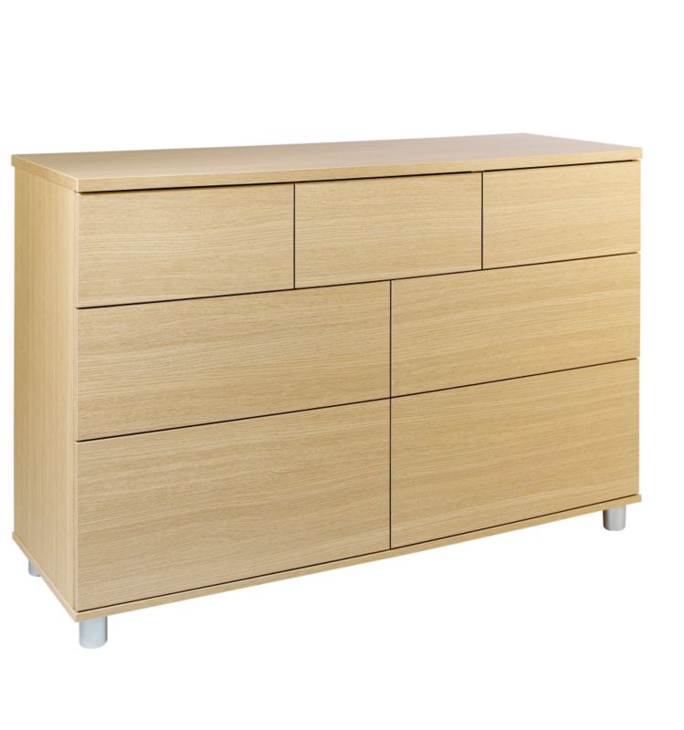 Contemporary 3 Over 4 Drawer Chest Ferrara Oak