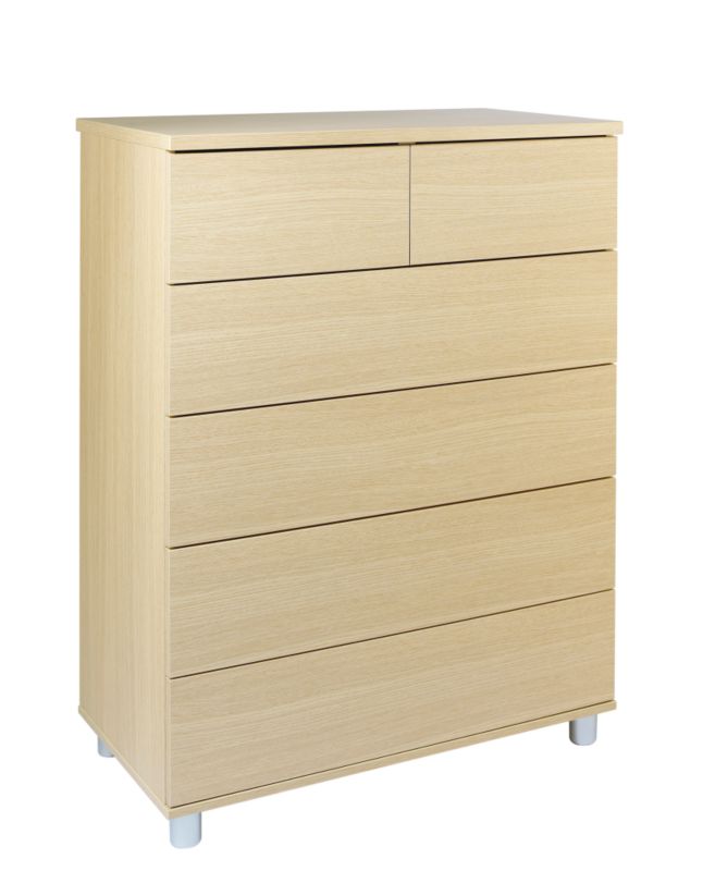 Unbranded Contemporary 2 Over 4 Drawer Chest Maple